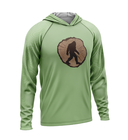 Tree Stump - Bigfoot, Light Weight Sun-Shade Hoodie, Elevations