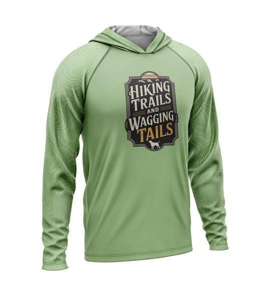 Hiking Trails and Wagging Tails, Light Weight Sun-Shade Hoodie, Elevations
