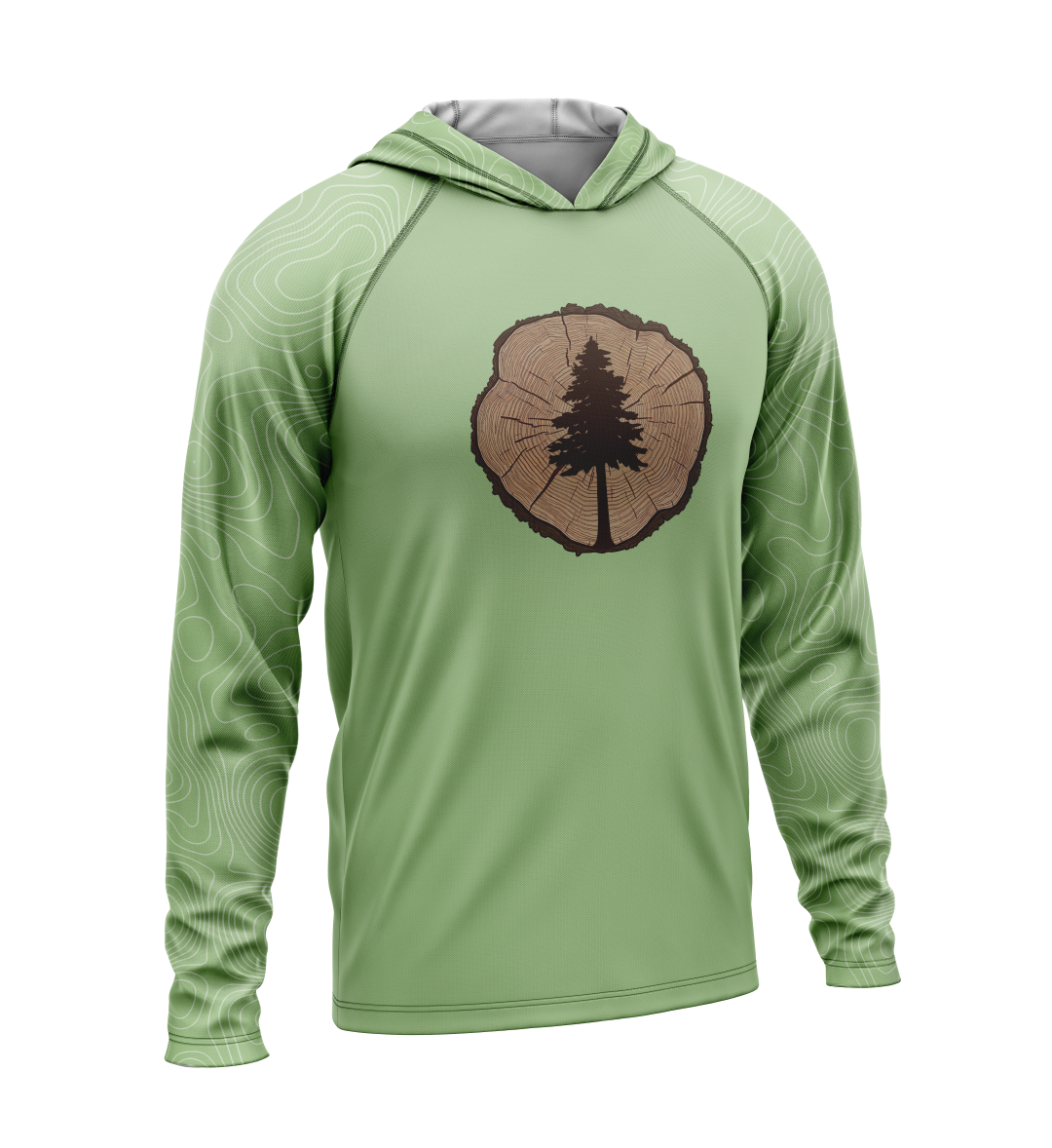 Tree Stump - Tree, Light Weight Sun-Shade Hoodie, Elevations
