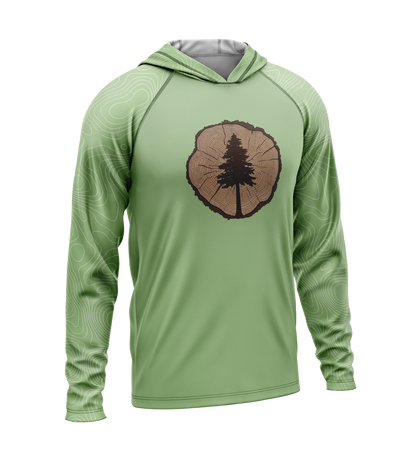 Tree Stump - Tree, Light Weight Sun-Shade Hoodie, Elevations
