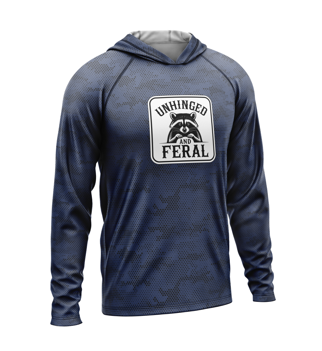 Unhinged and Feral Raccoon, Light Weight Sun-Shade Hoodie, Dot Pattern