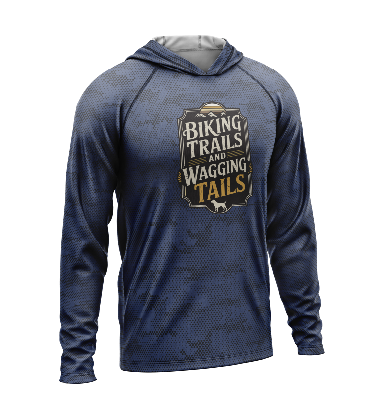 Biking Trails and Wagging Tails, Light Weight Sun-Shade Hoodie, Dot Pattern