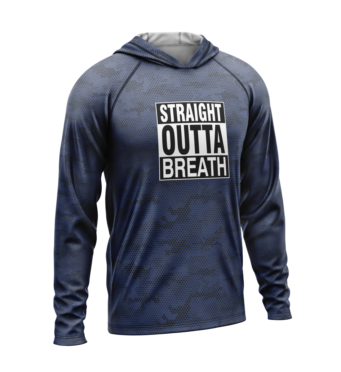 Straight Outta Breath, Light Weight Sun-Shade Hoodie, Dot Pattern