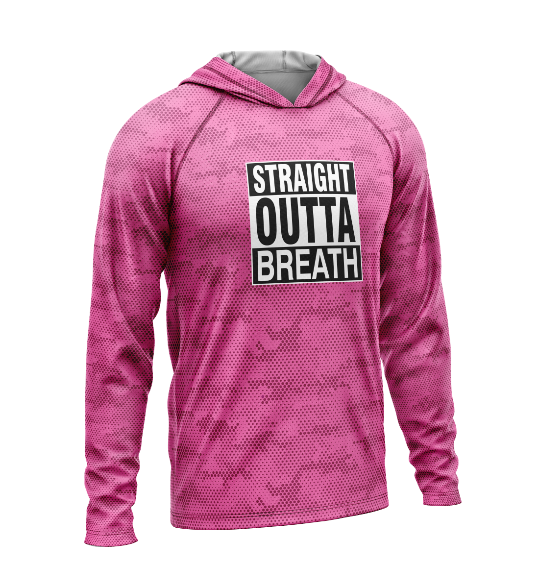 Straight Outta Breath, Light Weight Sun-Shade Hoodie, Dot Pattern