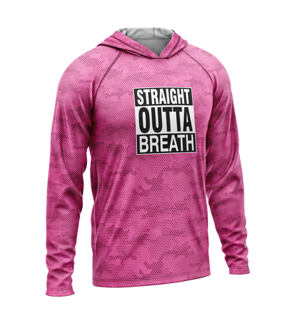 Straight Outta Breath, Light Weight Sun-Shade Hoodie, Dot Pattern