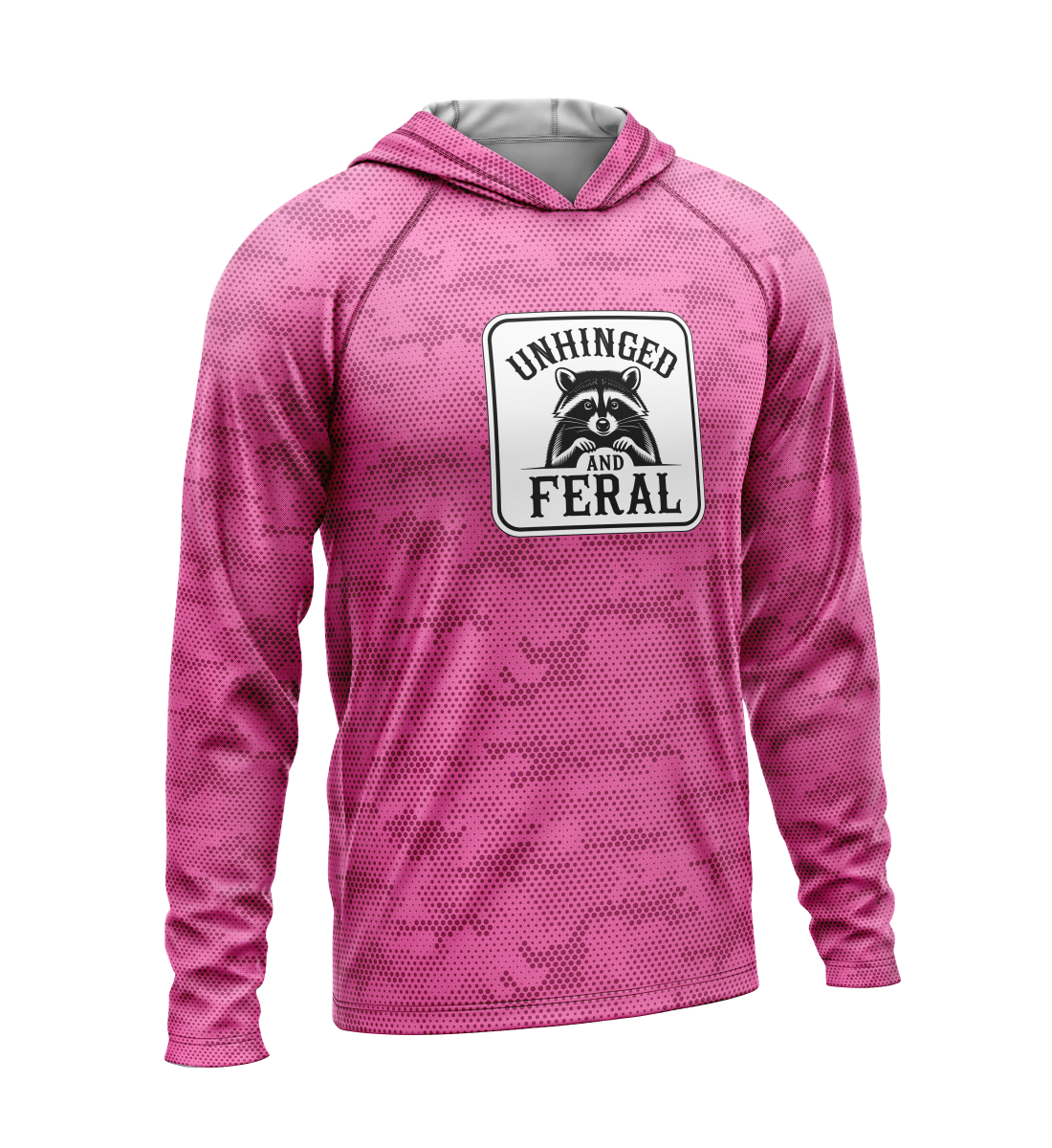 Unhinged and Feral Raccoon, Light Weight Sun-Shade Hoodie, Dot Pattern