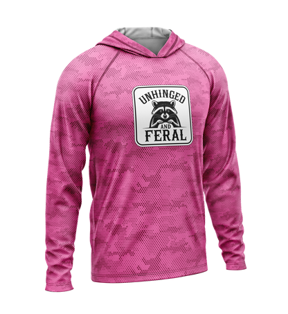Unhinged and Feral Raccoon, Light Weight Sun-Shade Hoodie, Dot Pattern