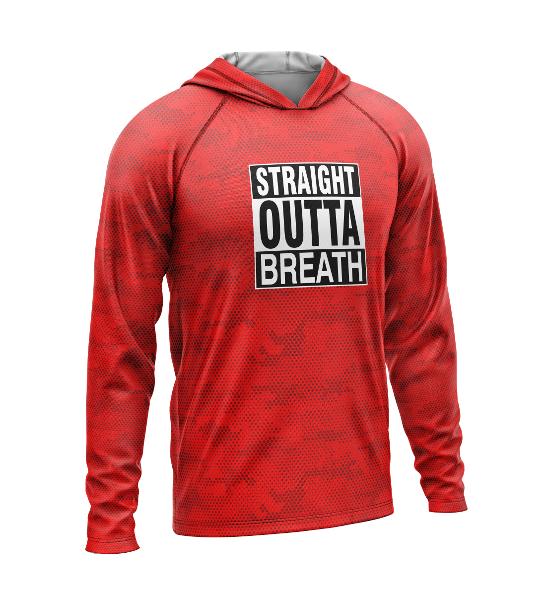 Straight Outta Breath, Light Weight Sun-Shade Hoodie, Dot Pattern