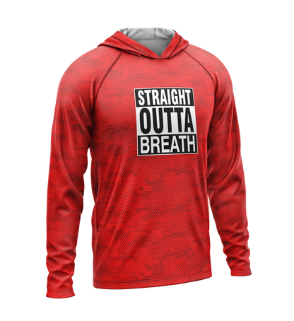 Straight Outta Breath, Light Weight Sun-Shade Hoodie, Dot Pattern