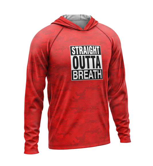 Straight Outta Breath, Light Weight Sun-Shade Hoodie, Dot Pattern