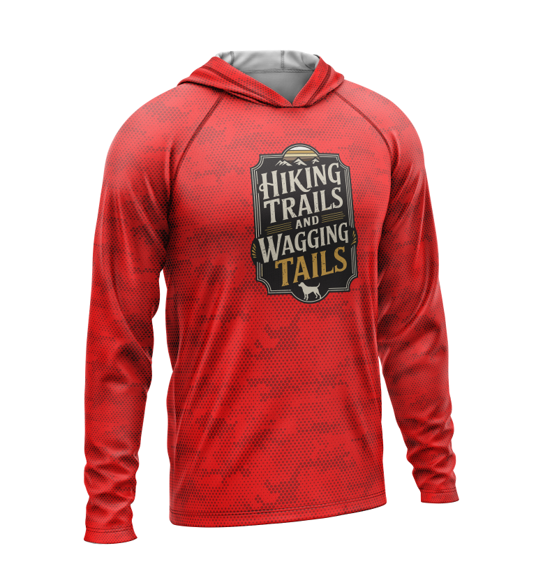 Hiking Trails and Wagging Tails, Light Weight Sun-Shade Hoodie, Dot Pattern