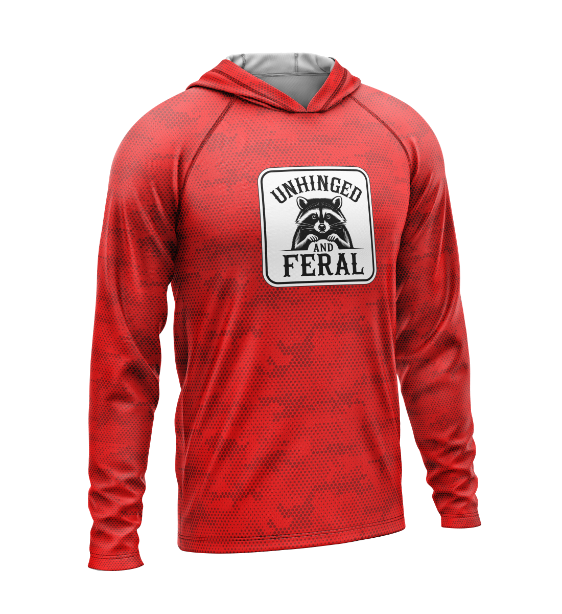 Unhinged and Feral Raccoon, Light Weight Sun-Shade Hoodie, Dot Pattern