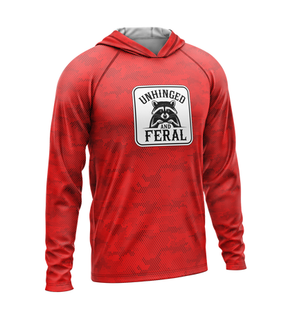 Unhinged and Feral Raccoon, Light Weight Sun-Shade Hoodie, Dot Pattern