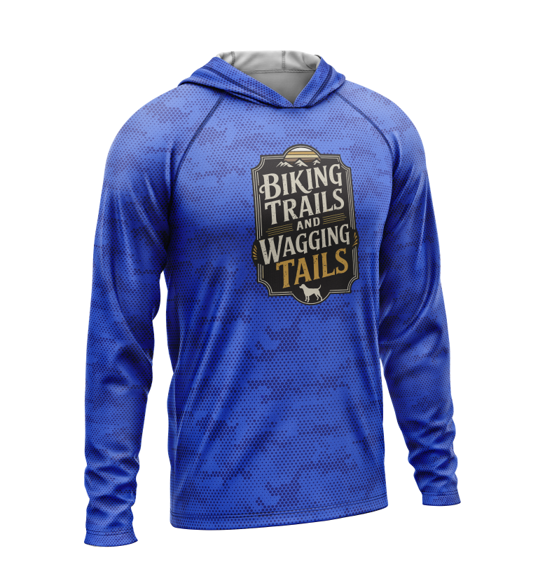 Biking Trails and Wagging Tails, Light Weight Sun-Shade Hoodie, Dot Pattern