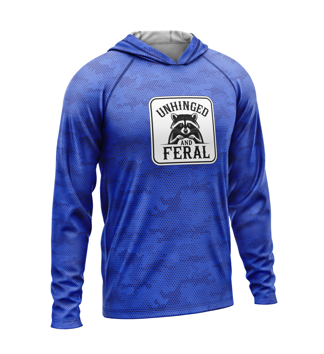 Unhinged and Feral Raccoon, Light Weight Sun-Shade Hoodie, Dot Pattern