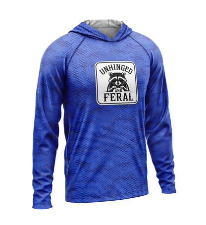 Unhinged and Feral Raccoon, Light Weight Sun-Shade Hoodie, Dot Pattern