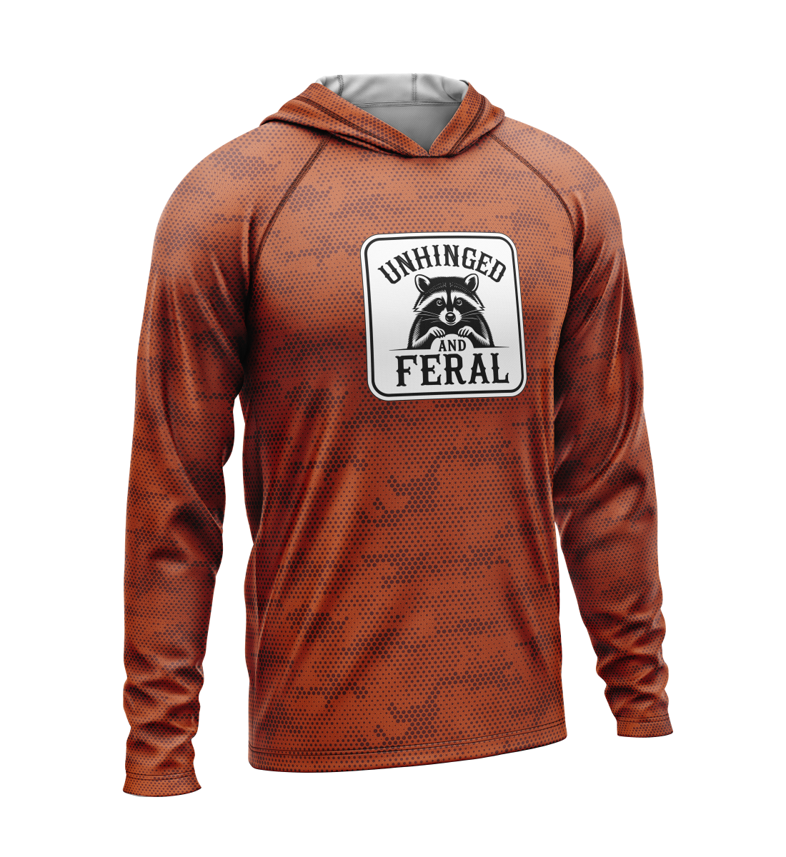 Unhinged and Feral Raccoon, Light Weight Sun-Shade Hoodie, Dot Pattern