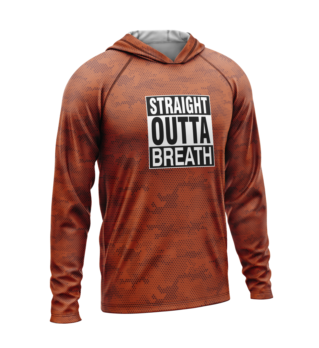 Straight Outta Breath, Light Weight Sun-Shade Hoodie, Dot Pattern