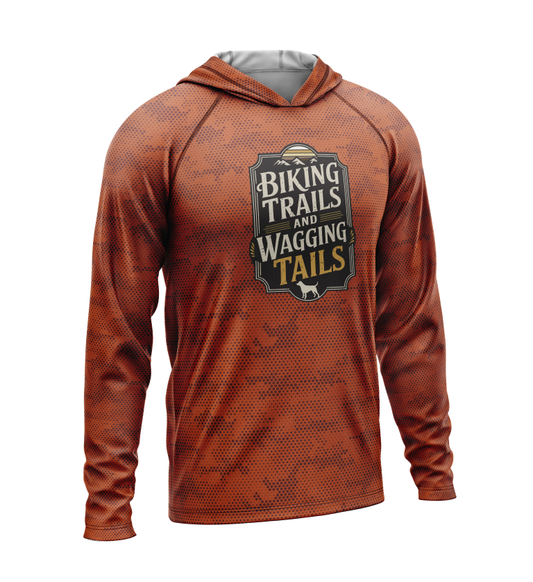 Biking Trails and Wagging Tails, Light Weight Sun-Shade Hoodie, Dot Pattern
