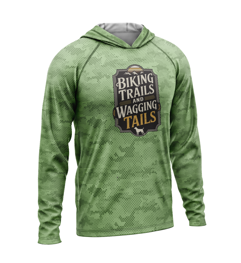 Biking Trails and Wagging Tails, Light Weight Sun-Shade Hoodie, Dot Pattern