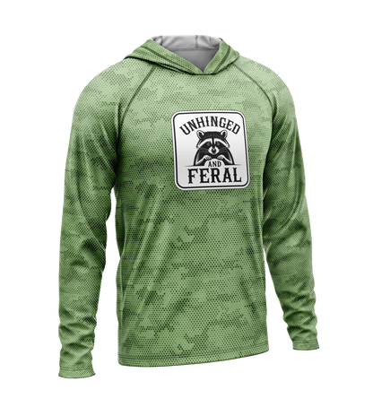 Unhinged and Feral Raccoon, Light Weight Sun-Shade Hoodie, Dot Pattern