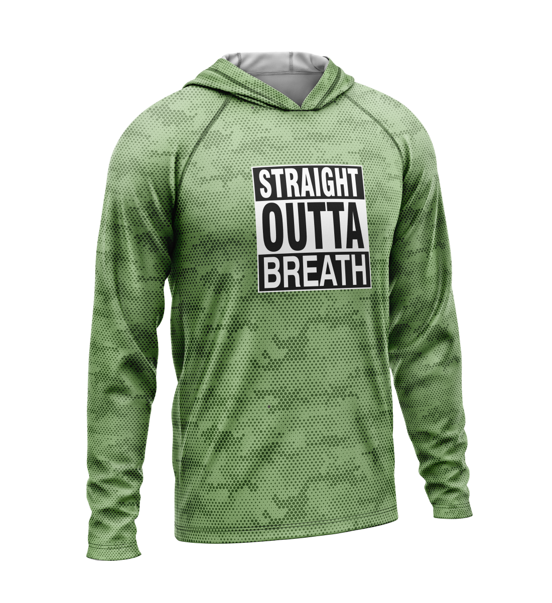 Straight Outta Breath, Light Weight Sun-Shade Hoodie, Dot Pattern