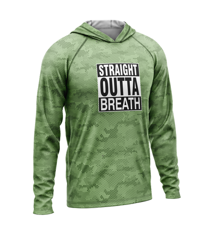 Straight Outta Breath, Light Weight Sun-Shade Hoodie, Dot Pattern
