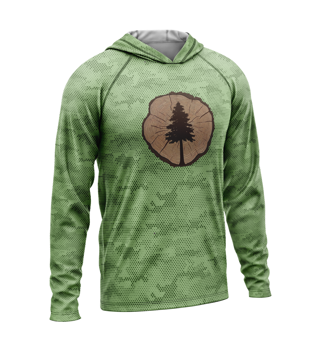 Tree Stump - Tree, Light Weight Sun-Shade Hoodie, Dot Pattern