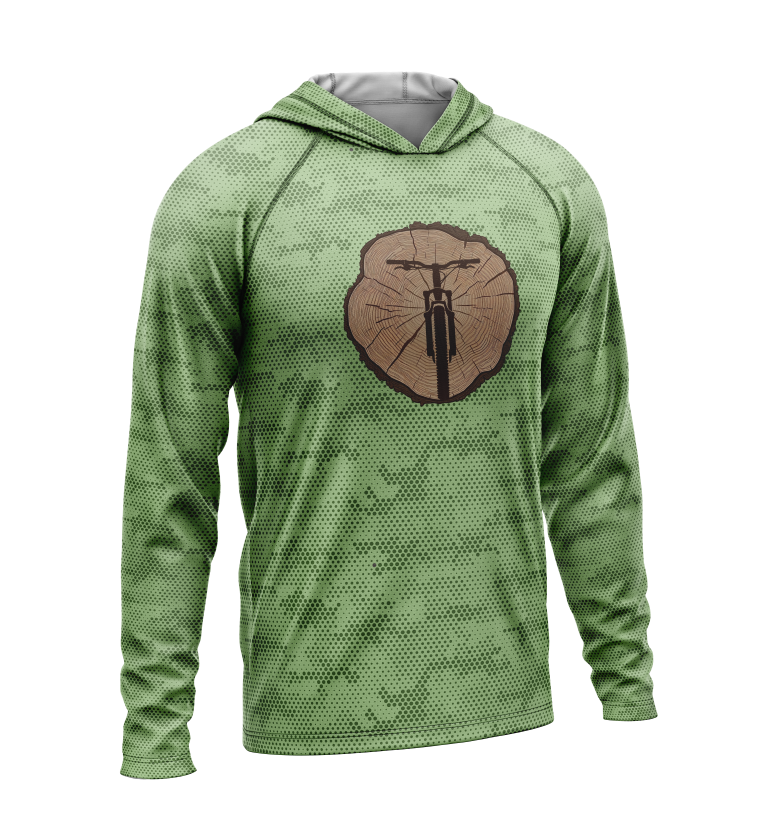 Tree Stump - MTB, Light Weight Sun-Shade Hoodie, Dot Pattern