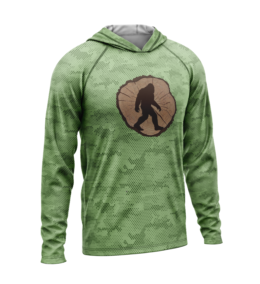 Tree Stump - Bigfoot, Light Weight Sun-Shade Hoodie, Dot Pattern